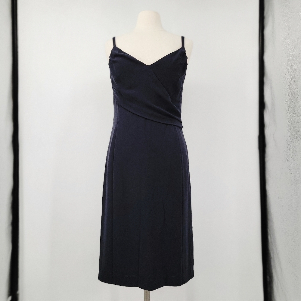 MaxMara LBD Black Dress Women's 10 Minimalist Elegant Sheath Knee Length